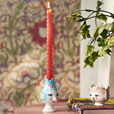 Bjørn Wiinblad Titania lysestage lyseblå H 11,5 cm