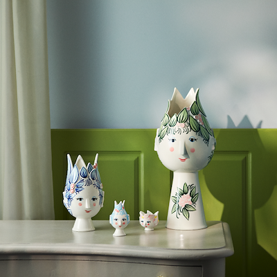 Bjørn Wiinblad Titania lysestage lyseblå H 11,5 cm