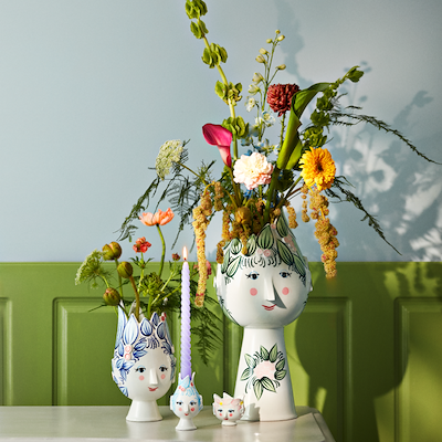 Bjørn Wiinblad Titania lysestage lyseblå H 11,5 cm