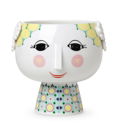 Bjørn Wiinblad Eva urtepotteskjuler gul 15,5 cm