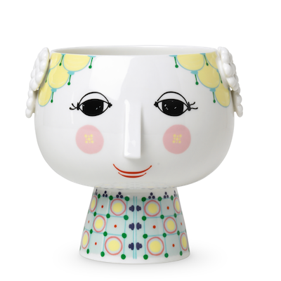 Bjørn Wiinblad Eva urtepotteskjuler gul 15,5 cm