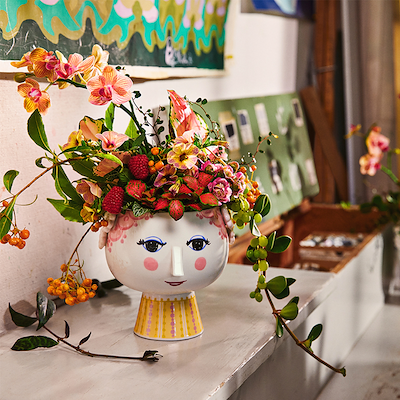 Bjørn Wiinblad Eva urtepotteskjuler rosa 14,5 cm