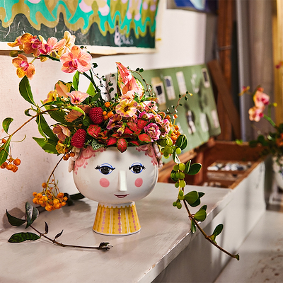 Bjørn Wiinblad Eva urtepotteskjuler rosa 14,5 cm