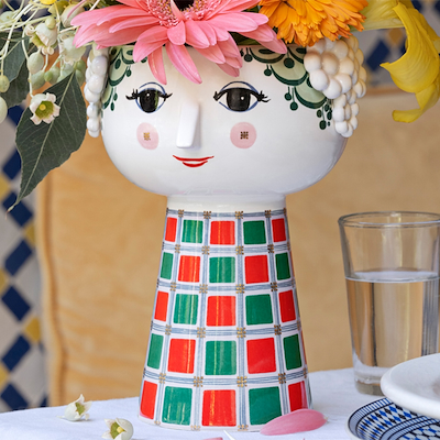 Bjørn Wiinblad Eva vase mørkegrøn 18,5 cm