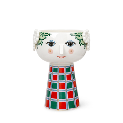 Bjørn Wiinblad Eva vase mørkegrøn 18,5 cm