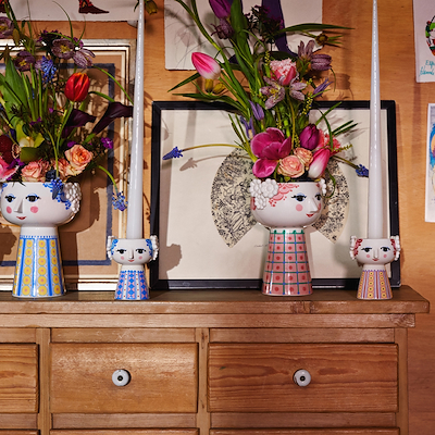 Bjørn Wiinblad Eva lysestage blå 9,5 cm