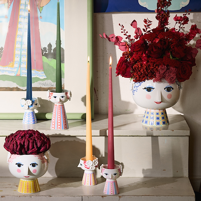 Bjørn Wiinblad Eva lysestage pink 9,5 cm