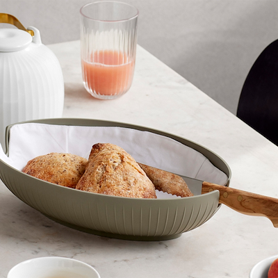 Kähler Hammershøi termokande, ovalt bordfad & brødkurv