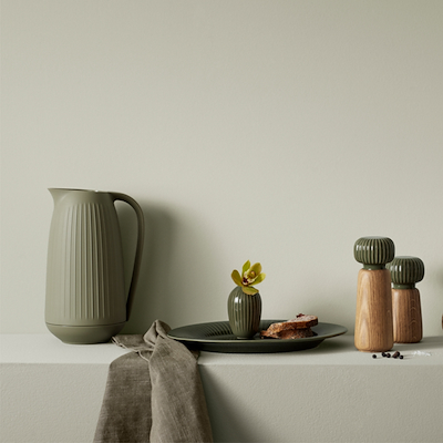 Kähler Hammershøi termokande, ovalt bordfad & brødkurv