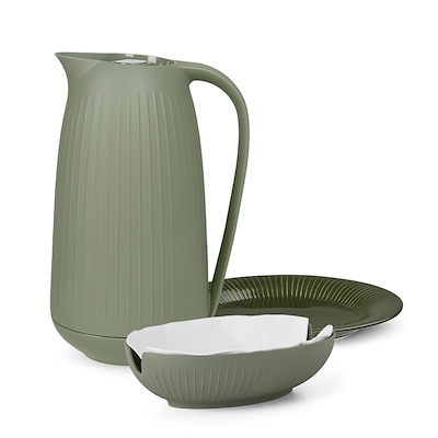 Kähler Hammershøi termokande, ovalt bordfad & brødkurv