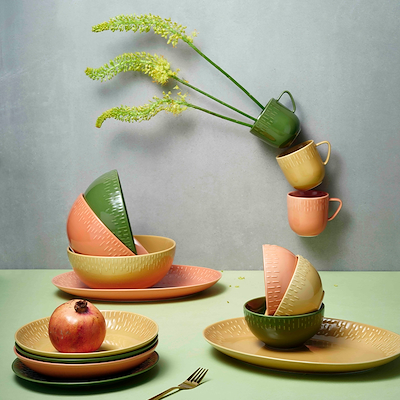 Aida LIFE IN COLOUR Confetti pastatallerken apricot Ø23 cm