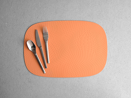 Aida Karim Rashid recycled læder dækkeserviet abrikos