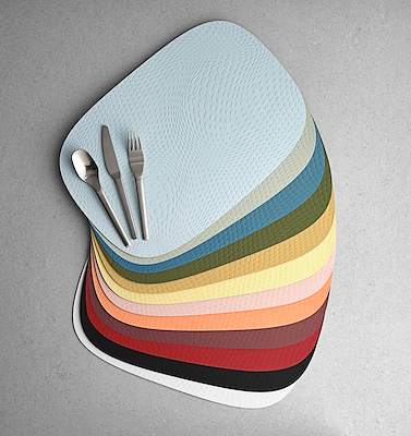 Aida Karim Rashid recycled læder dækkeserviet abrikos