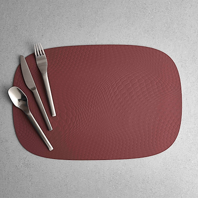 Aida Karim Rashid recycled læder dækkeserviet bordeaux