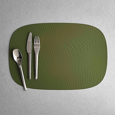 Aida Karim Rashid recycled læder dækkeservietter olive