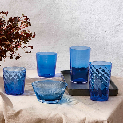 Aida RAW UNIQUE swirl glas dark blue 30 cl