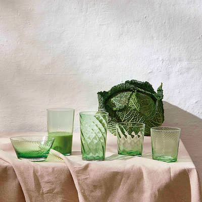 Aida RAW UNIQUE swirl skål green