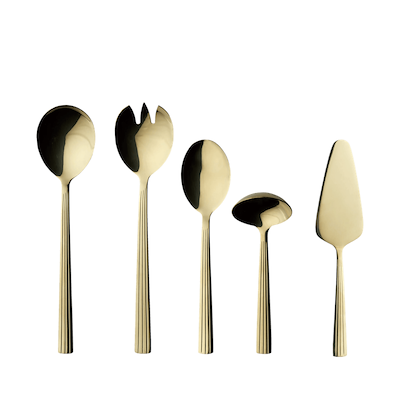 Aida RAW serveringssæt 5 dele champagne guldfarve