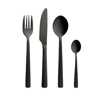 Aida RAW bestiksæt mat sort 16 dele