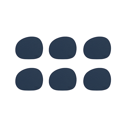 Aida RAW Recycled læder glasbrik dark blue 6 stk