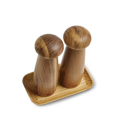 Aida RAW Teaktræ kværnsæt med bakke