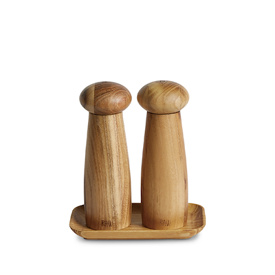 Aida RAW Teaktræ kværnsæt med bakke