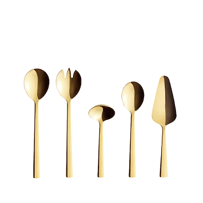 AIda RAW Serveringssæt 5 dele guldbelagt