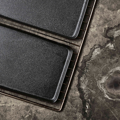 Aida RAW Titanium Black rektangulær fad ovnfast 2 stk
