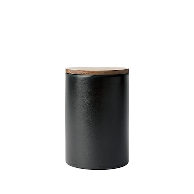 Aida RAW Titanium Black opbevaringskrukke med låg 15 cm