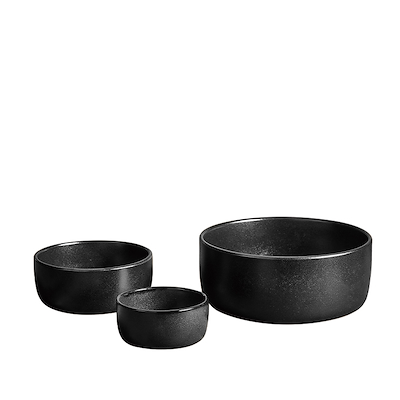 Aida RAW Titanium Black skålesæt 3 stk