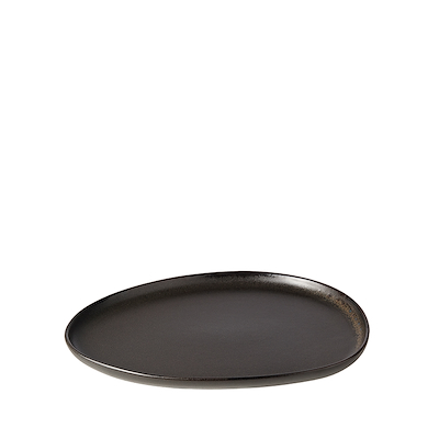 Aida Raw Organic Frokosttallerken Titanium Black 24x21 cm
