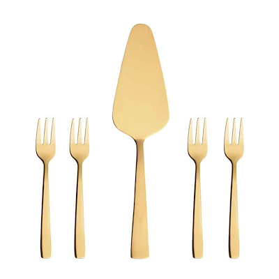 Aida RAW kagesæt 5 dele guld