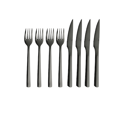 Aida RAW steaksæt sort 8 dele