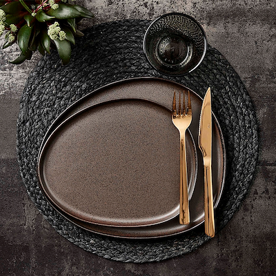 Aida RAW Metallic Brown Organic frokosttallerken 24 cm