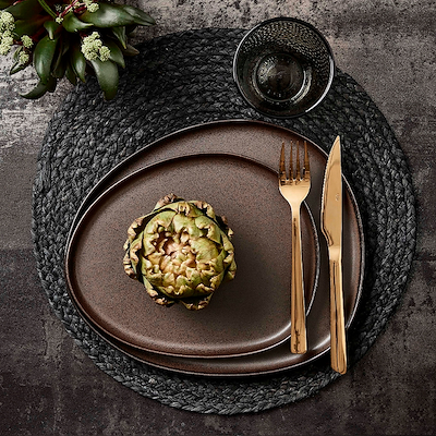 Aida RAW Metallic Brown Organic frokosttallerken 24 cm
