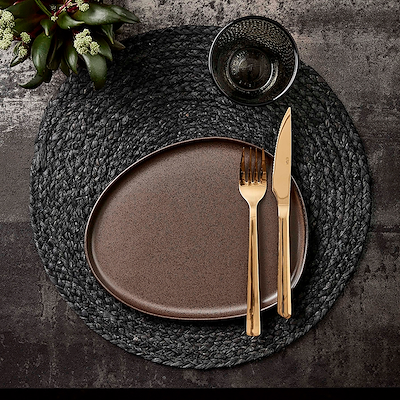 Aida RAW Metallic Brown Organic middagstallerken 29 cm