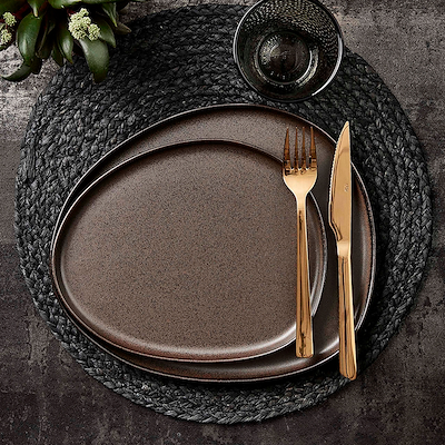 Aida RAW Metallic Brown Organic middagstallerken 29 cm