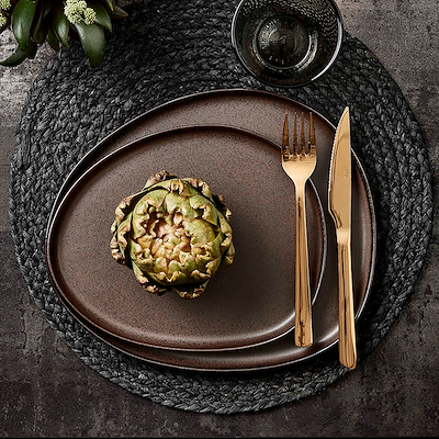 Aida RAW Metallic Brown Organic middagstallerken 29 cm