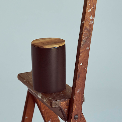 Aida RAW Metallic Brown opbevaringskrukke med teaklåg 15 cm