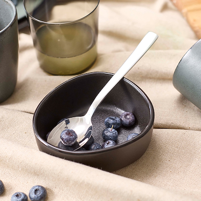 Aida RAW dessertske blank stål 4 stk