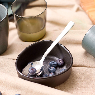 Aida RAW dessertske blank stål 4 stk