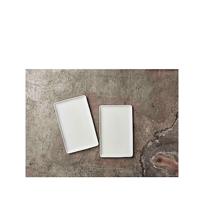 Aida RAW Arctic White rektangulær fad 31,5x20 cm