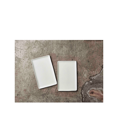Aida RAW Arctic White rektangulær fad 31,5x20 cm