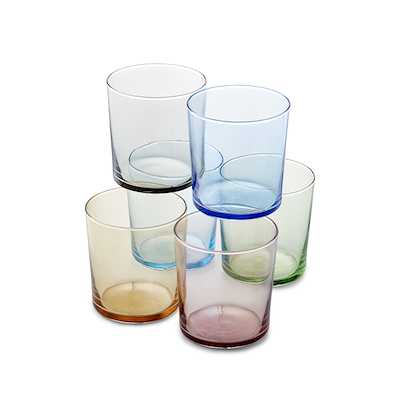 Aida Café vandglas multifarvet 6 stk. 34,5 cl