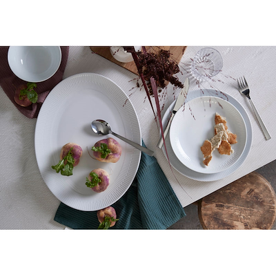 Aida Relief tallerken hvid Ø27 cm 4 stk.