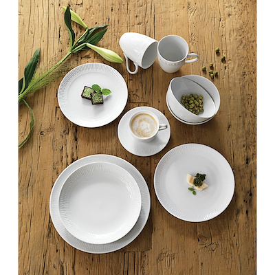 Aida Relief tallerken hvid Ø27 cm 4 stk.