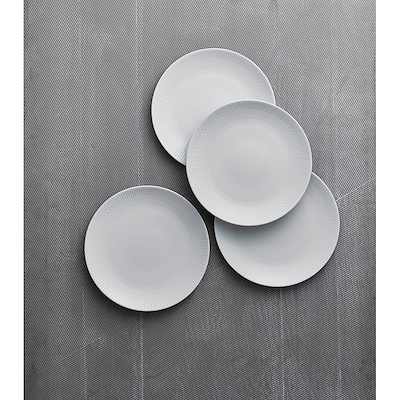 Aida Relief tallerken hvid Ø27 cm 4 stk.