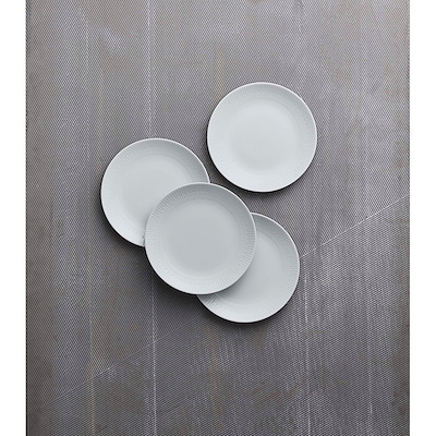 Aida Relief - frokost tallerken porcelæn white 4 stk 22 cm gaveæske