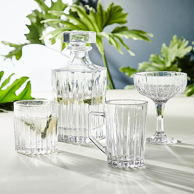 Aida Relief glaskaraffel med låg 0,7 liter