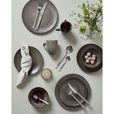 Aida Relief dyb tallerken grå Ø22 cm